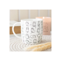 White Happy Cat Print Mug