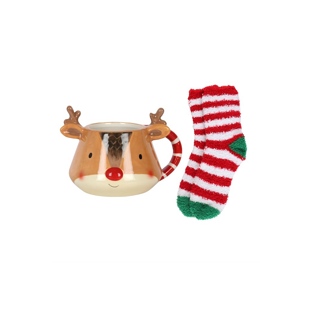 Reindeer Mug and Socks Set
