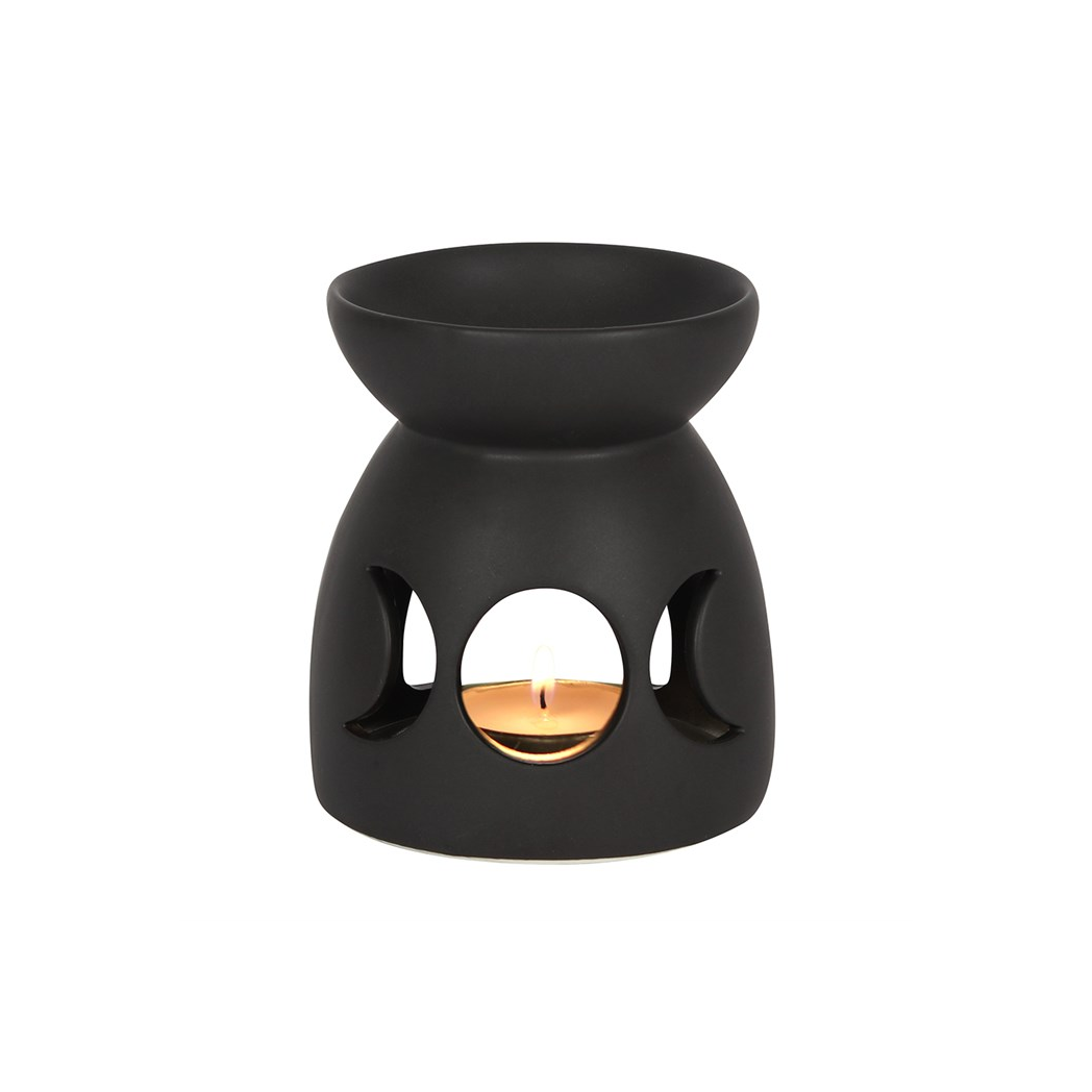 Black Triple Moon Cut Out Oil Burner
