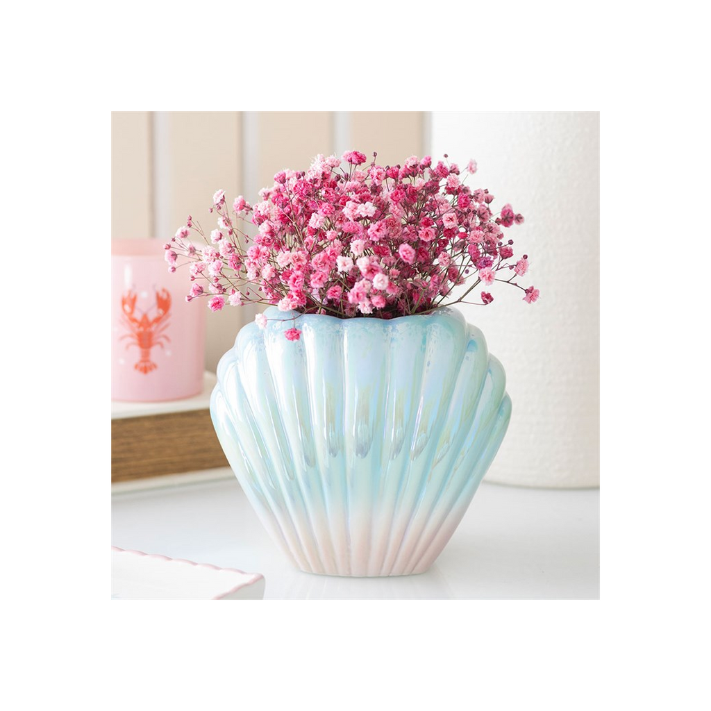 Iridescent Shell Flower Vase