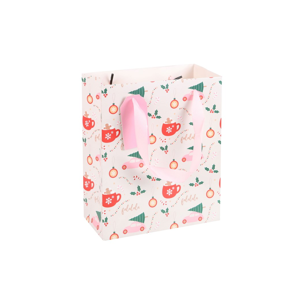 23cm Medium Sugarplum Fun Christmas Print Gift Bag