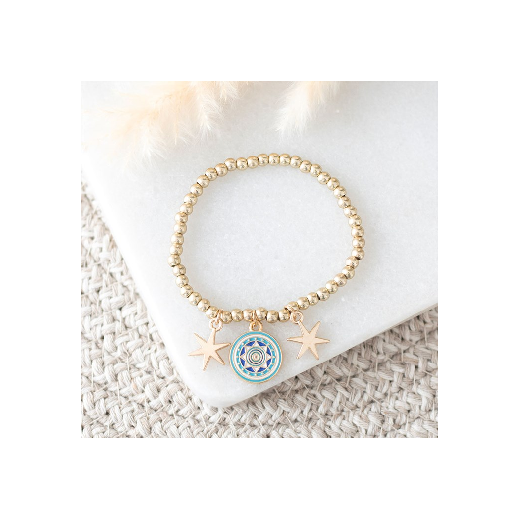 All Seeing Eye Beaded Charm Bracelet