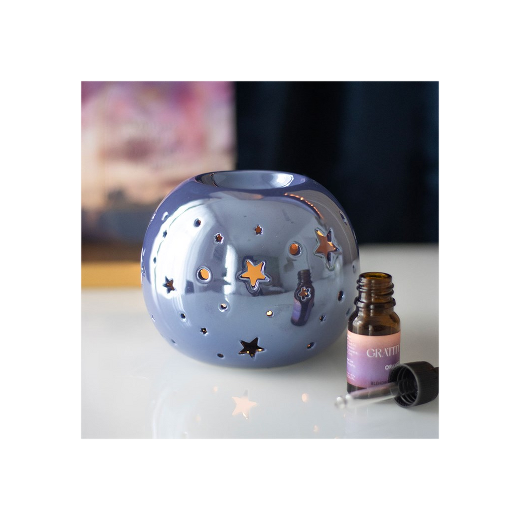 Purple Iridescent Star Oil Burner and Wax Warmer