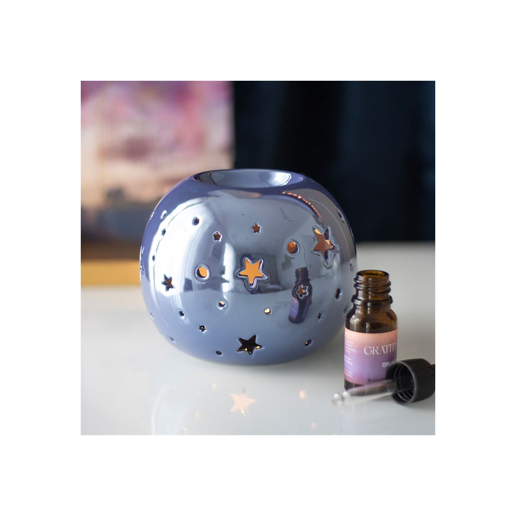 Purple Iridescent Star Oil Burner and Wax Warmer