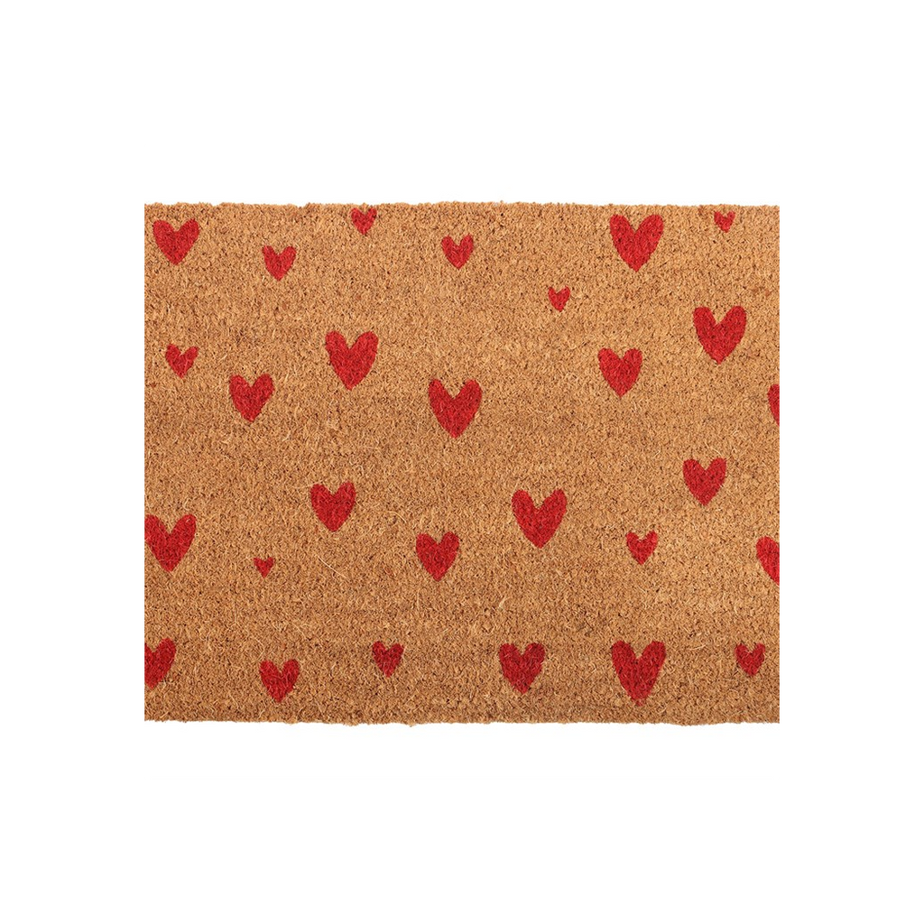 Natural Red Love Heart Doormat