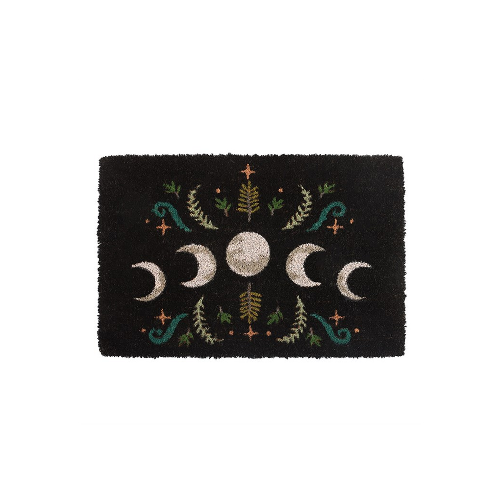 Black Dark Forest Moon Phase Doormat