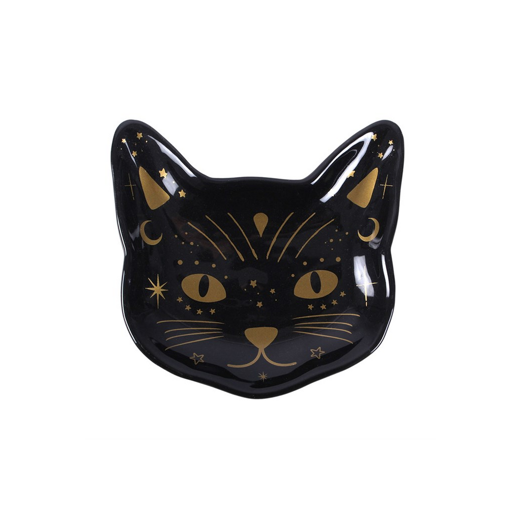 Magick Black Cat Face Trinket Dish