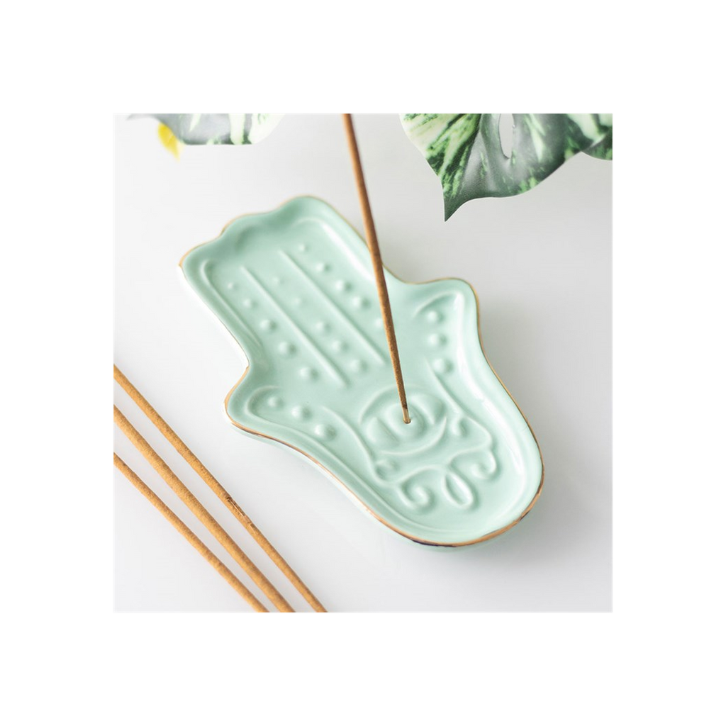 Blue Hamsa Hand Incense Stick Holder