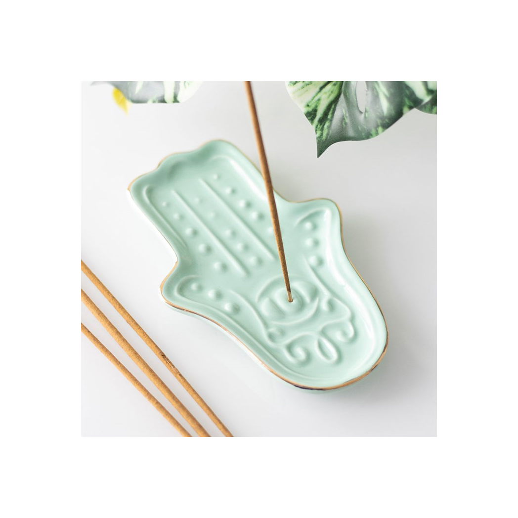 Blue Hamsa Hand Incense Stick Holder