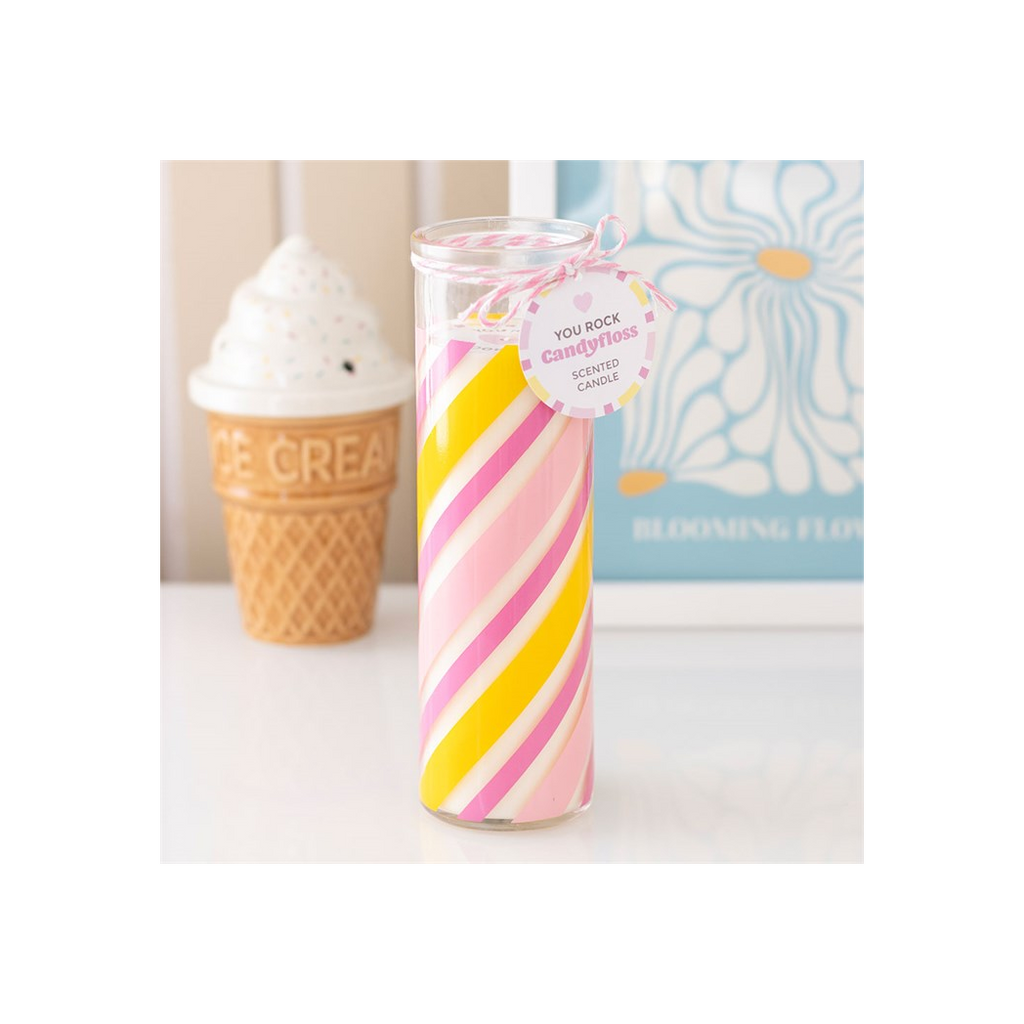 Candy Stripe Candyfloss Tube Candle