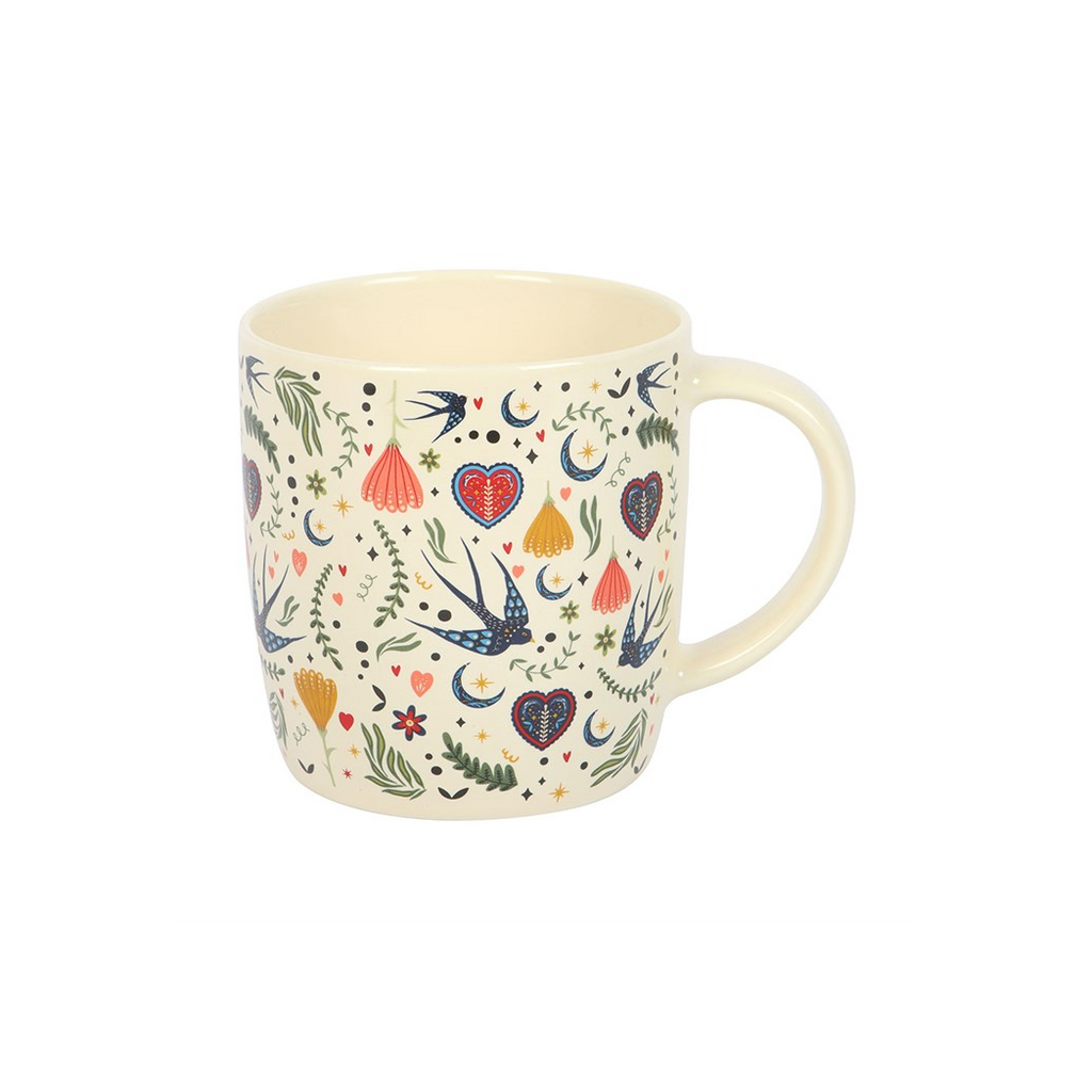Cream Midnight Bloom Print Mug