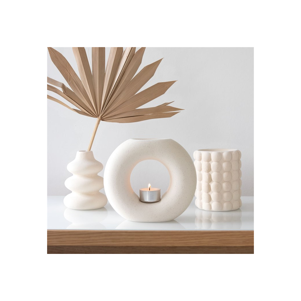 Cream Speckle Bubble Oil Burner and Wax Warmer