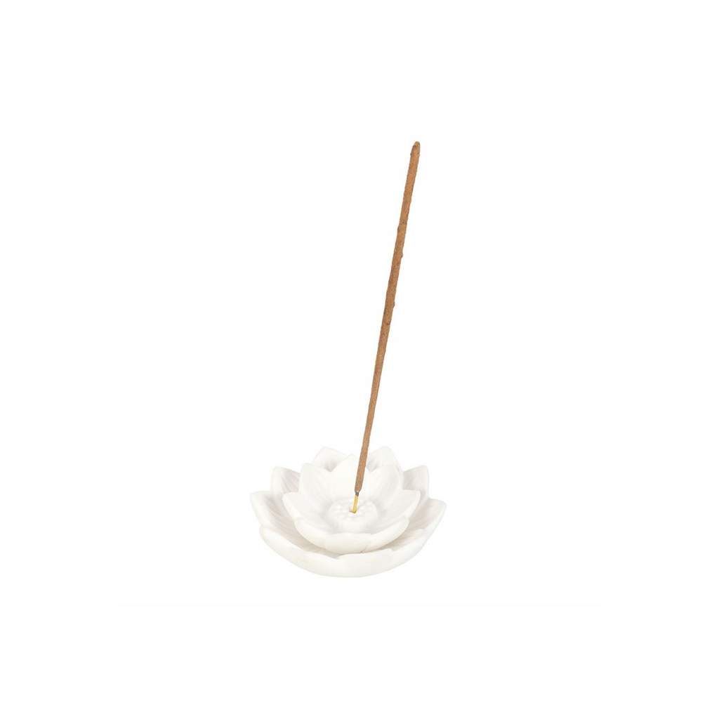 White Lotus Flower Incense Stick Holder