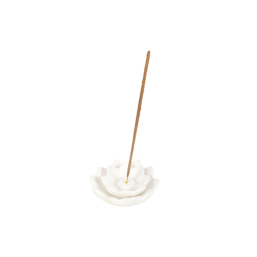 White Lotus Flower Incense Stick Holder