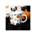Spooky Cat and Pumpkin Print Mug