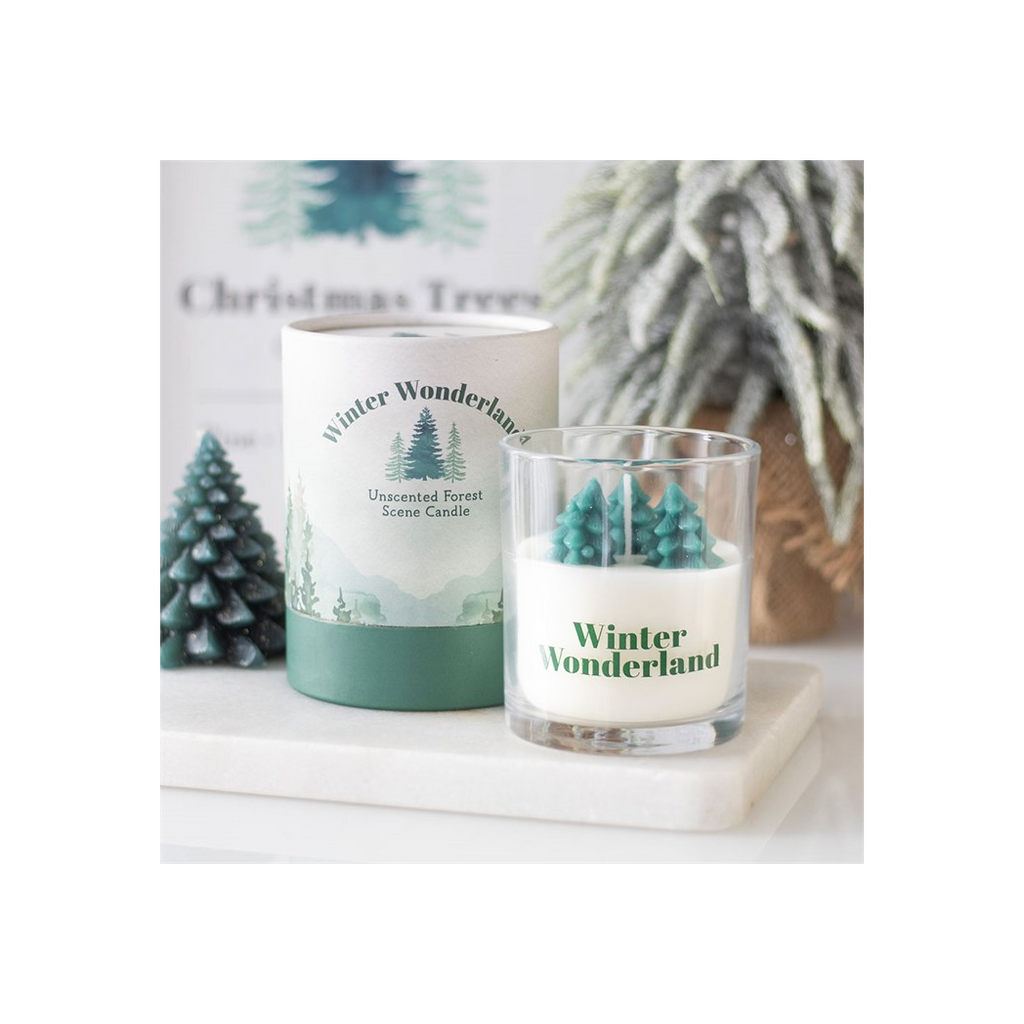 Winter Wonderland Candle with Tree Scene