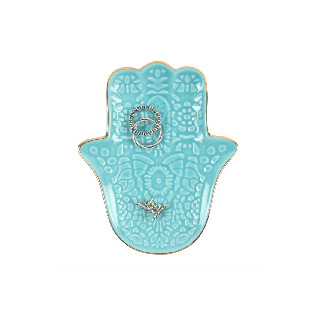 Turquoise Hamsa Hand Jewellery Dish