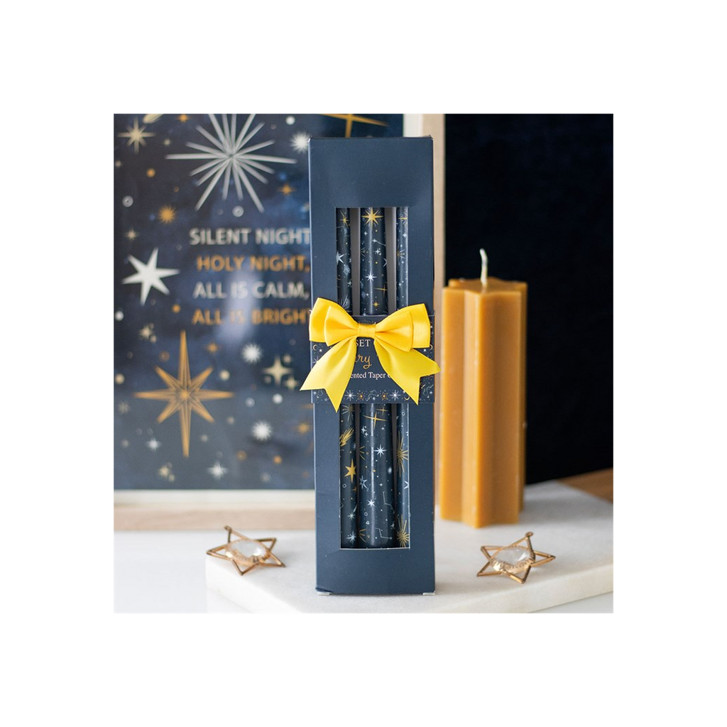 Set of 3 Starry Night Taper Candles