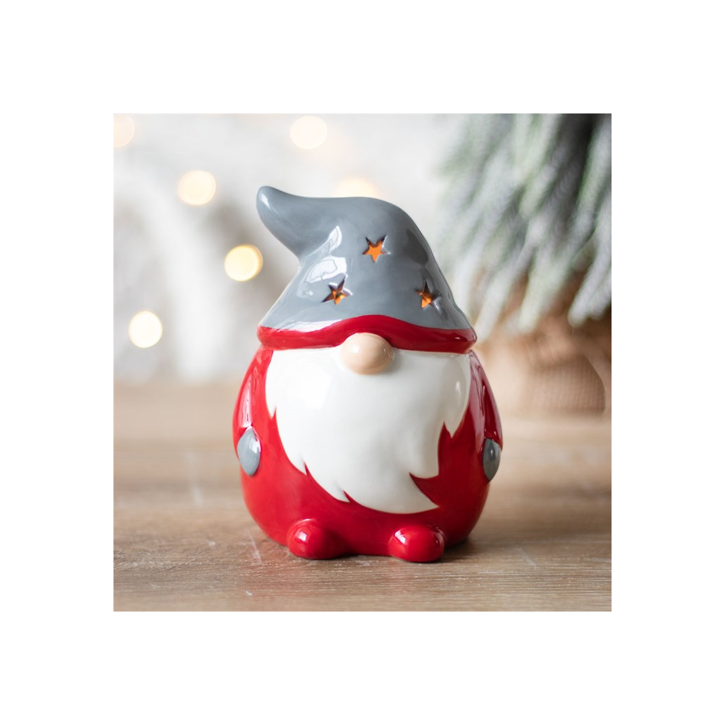Red and Grey Gonk Tealight Holder