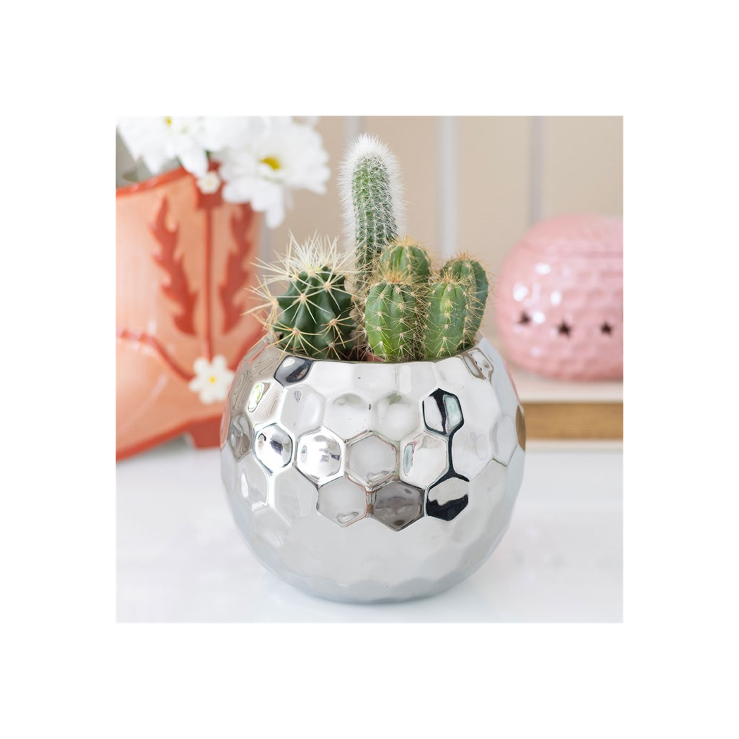 Silver Disco Ball Vase