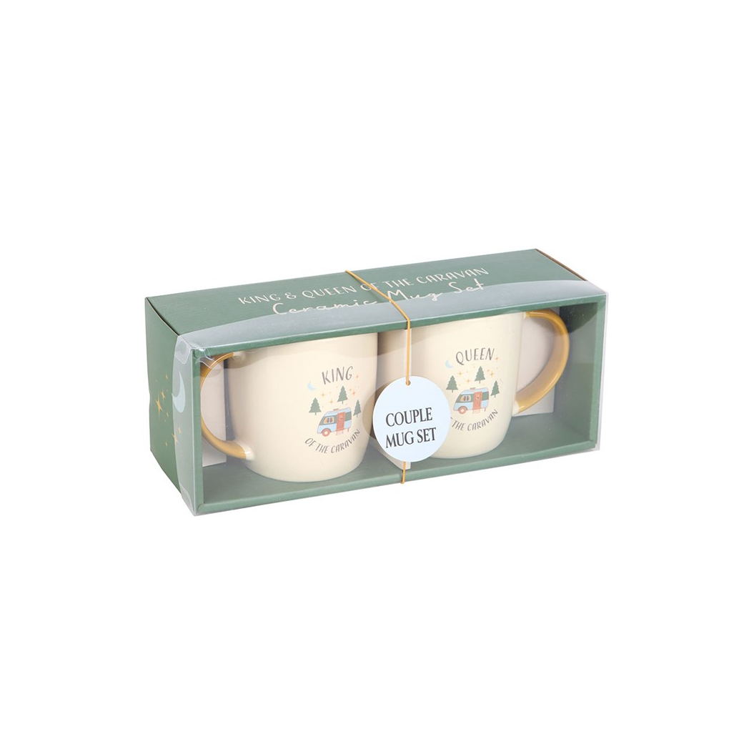 Camping King and Queen Couples Mug Set