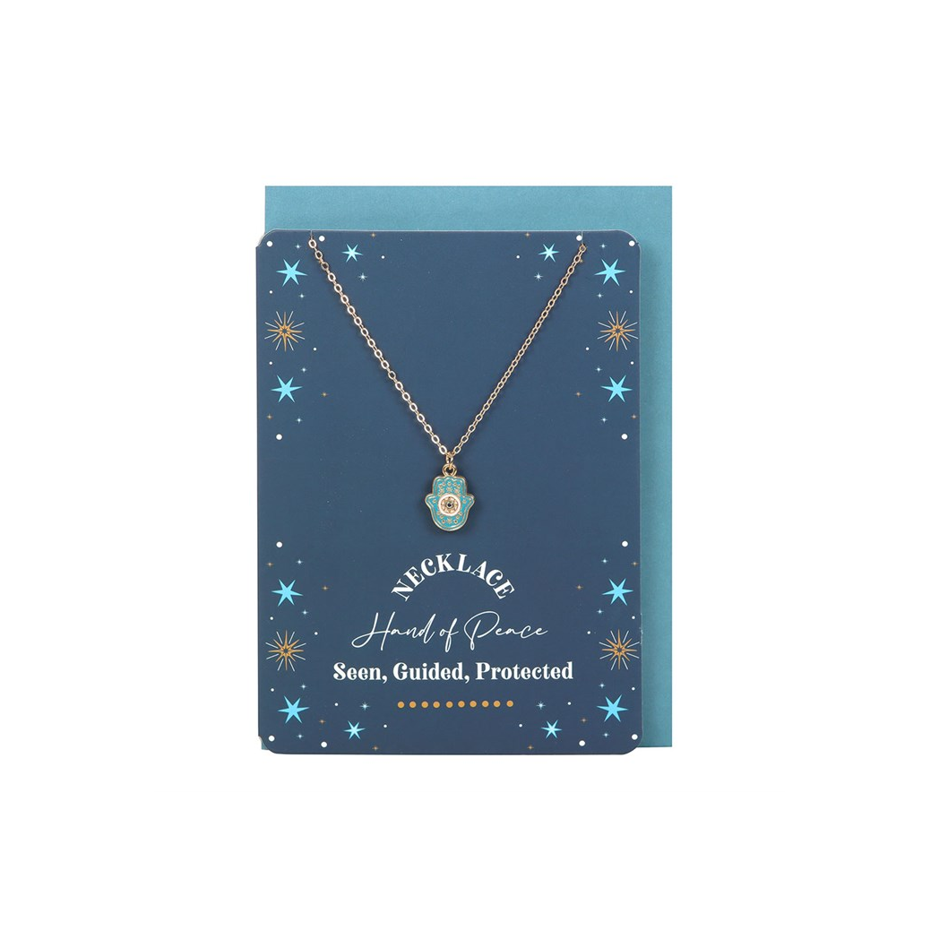 Hand of Hamsa Necklace on Greeting Card