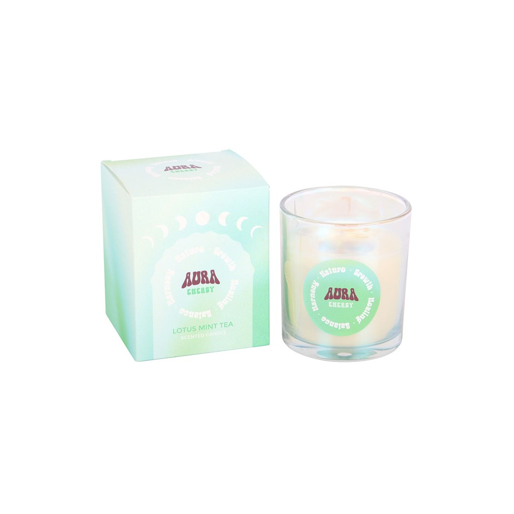 Aura Energy Lotus Mint Tea Iridescent Candle