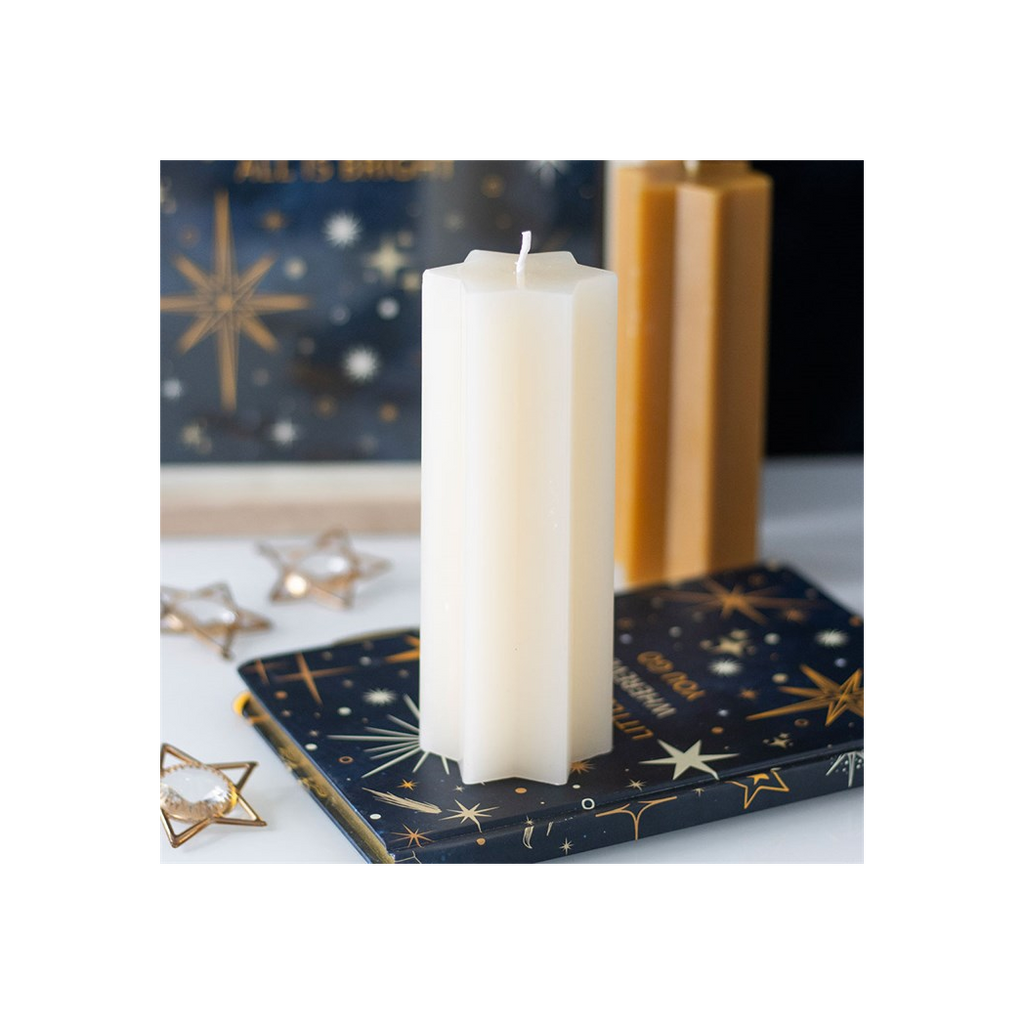 Cream Starry Night Star Shaped Taper Candle