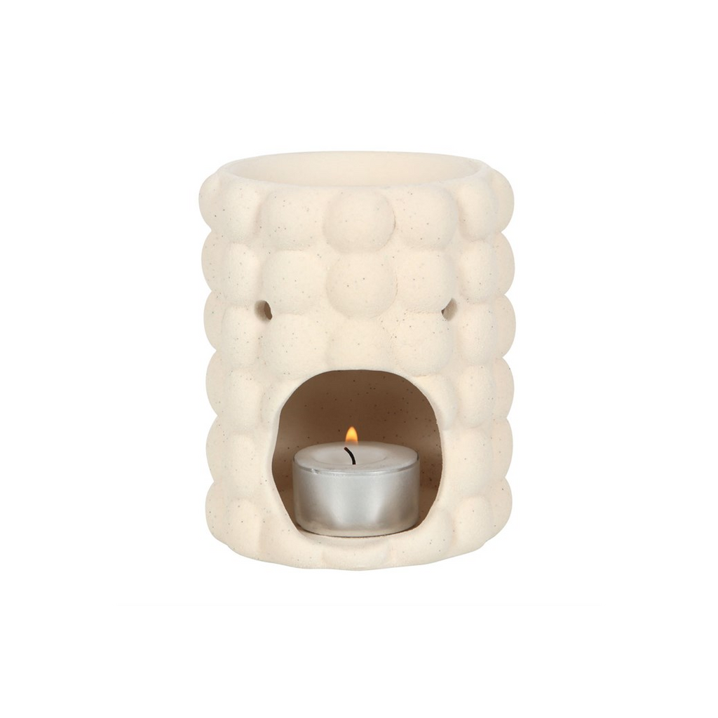 Cream Speckle Bubble Oil Burner and Wax Warmer