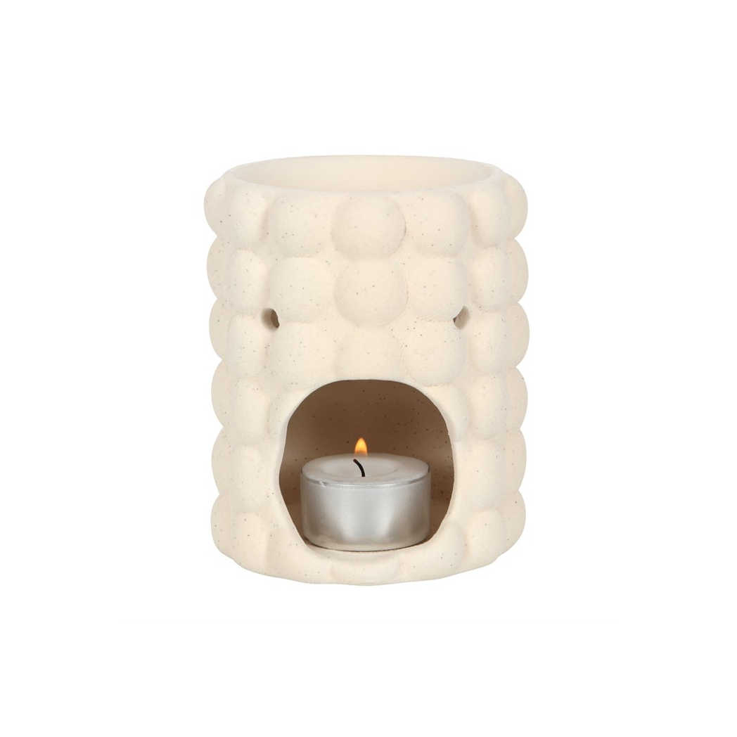 Cream Speckle Bubble Oil Burner and Wax Warmer