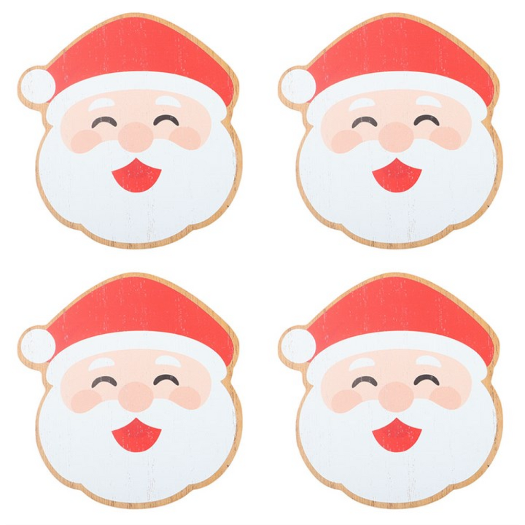 Jolly Santa Christmas Coaster Set