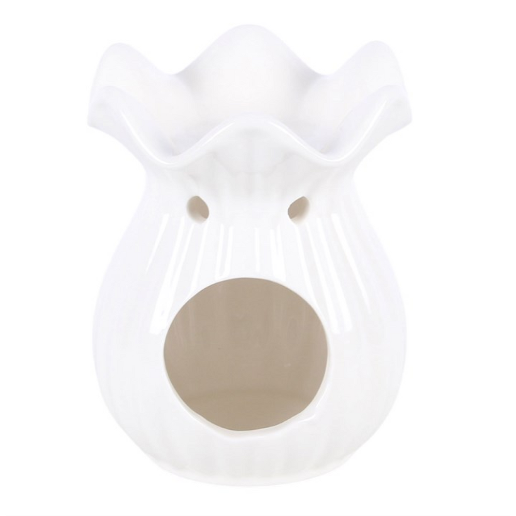 White Pleated Flare Oil Burner