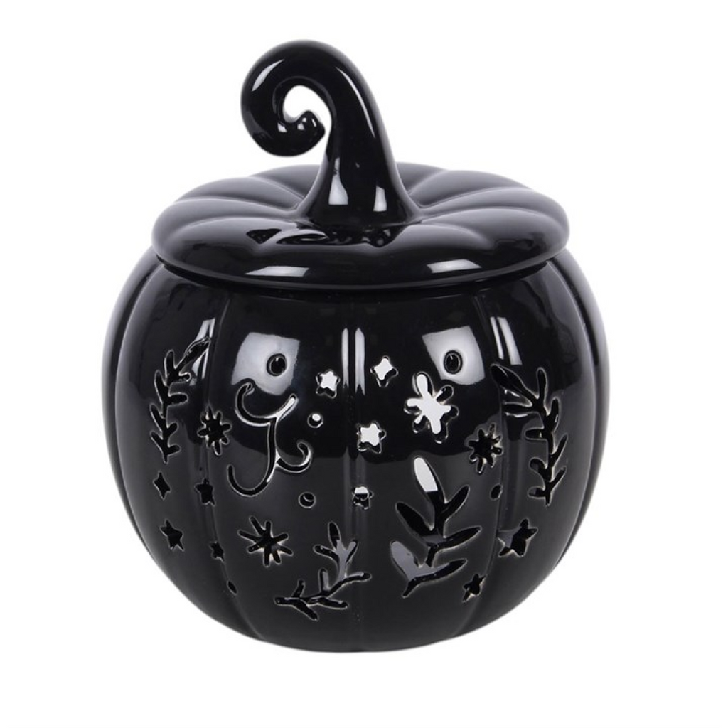 Black Folk Pumpkin Oil Burner and Wax Warmer