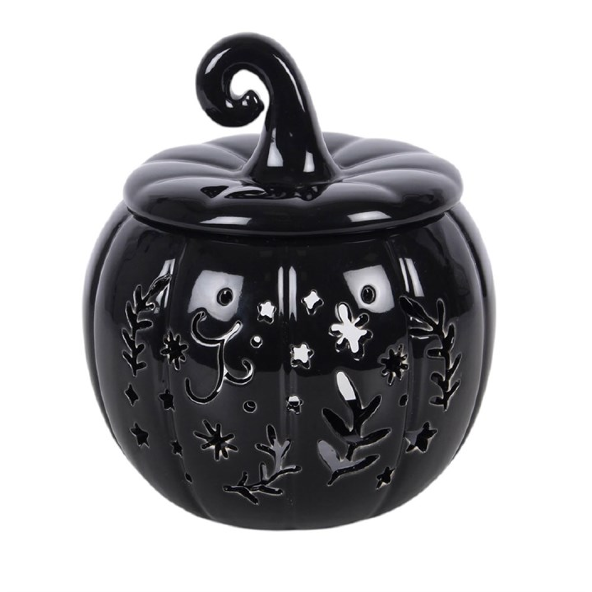 Black Folk Pumpkin Oil Burner and Wax Warmer