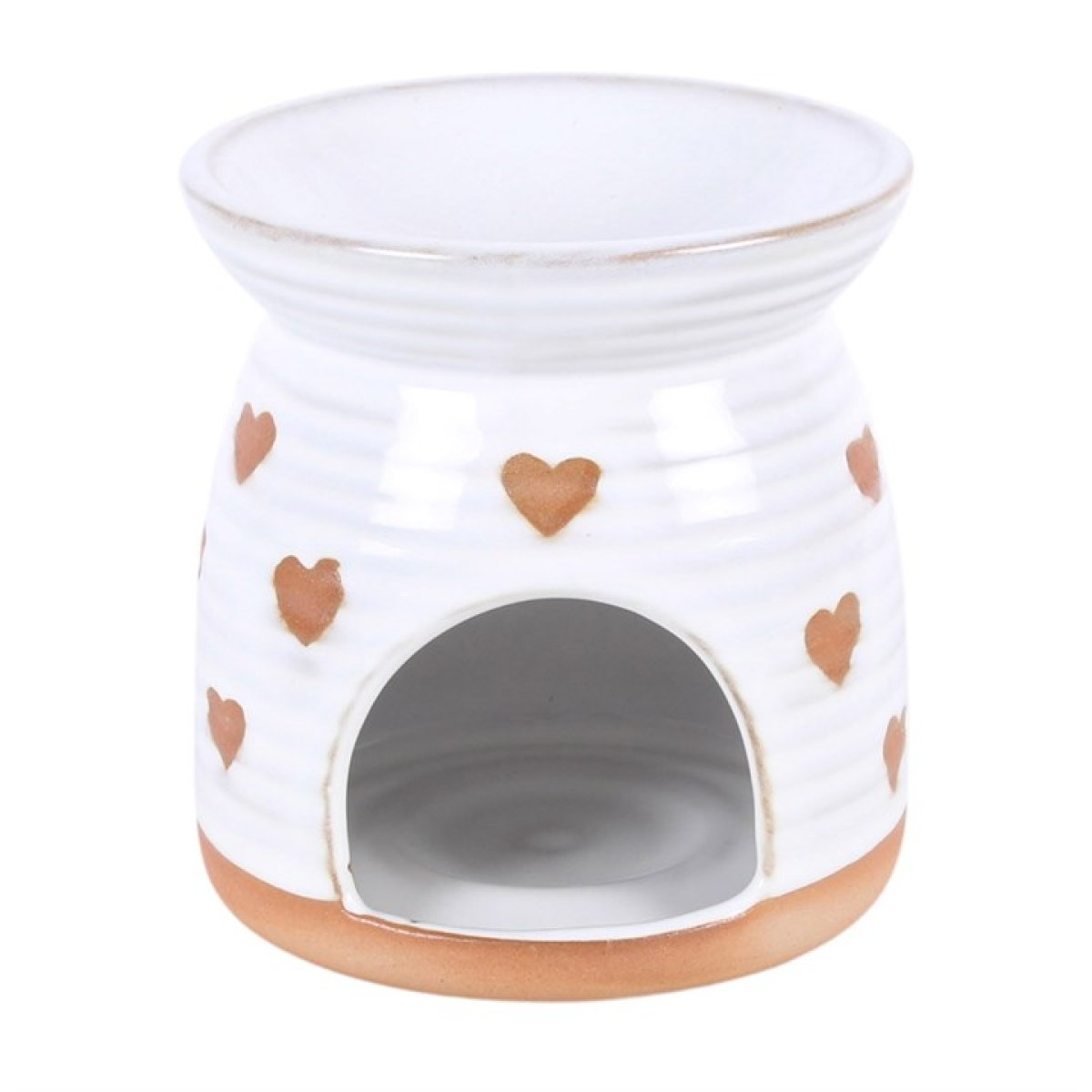 Beige Heart Print Oil Burner