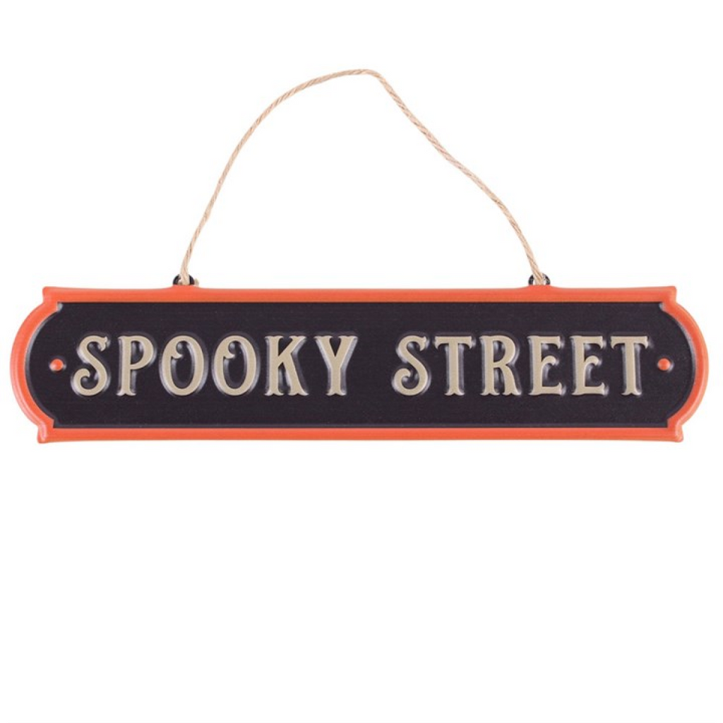 Spooky Street Hanging Metal Sign