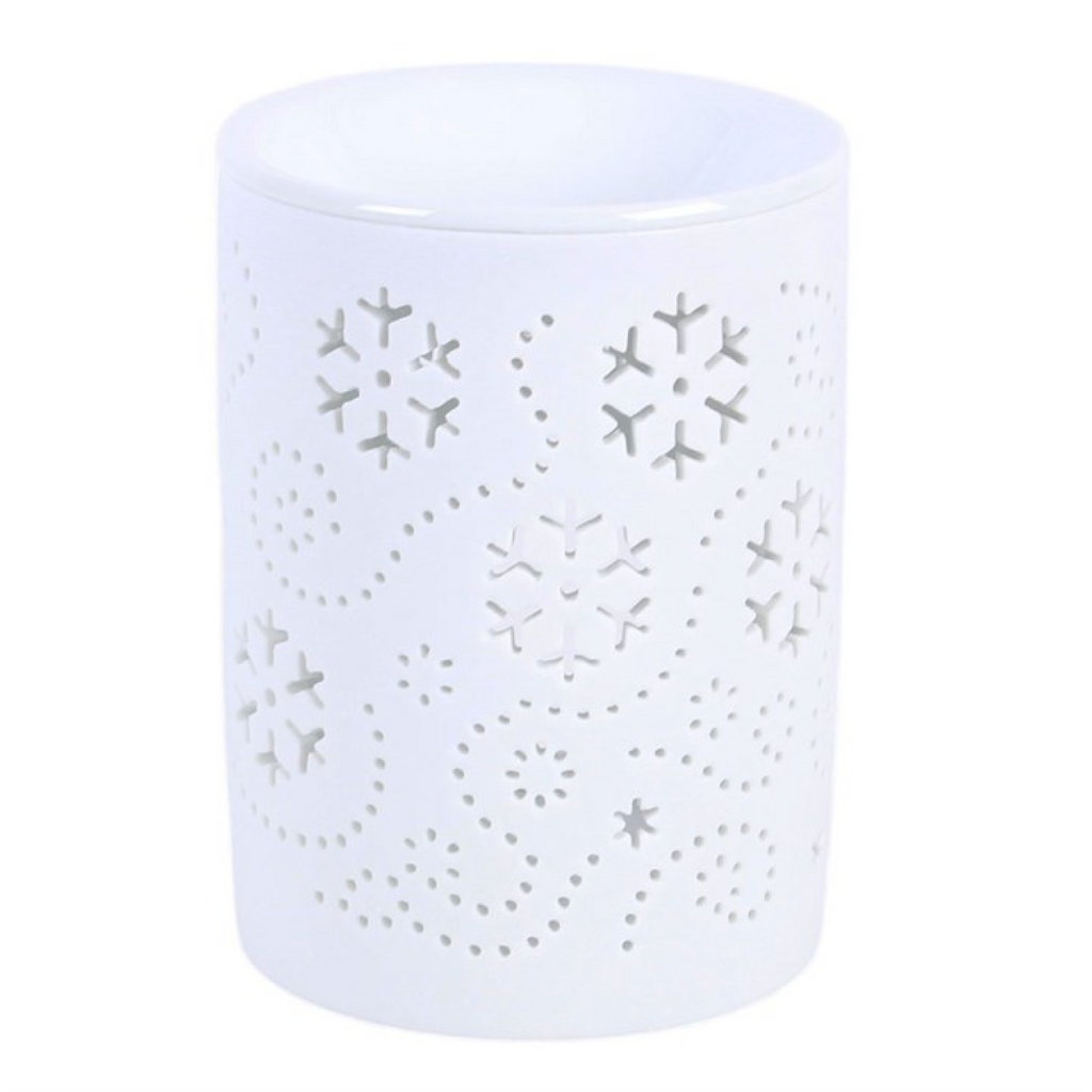 White Snowflake Cut Out Oil Burner and Wax Warmer