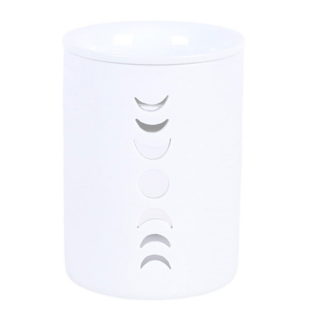 White Moon Phase Cut Out Oil Burner and Wax Warmer