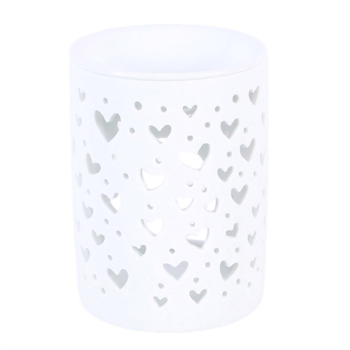 White Heart Cut Out Oil Burner and Wax Warmer
