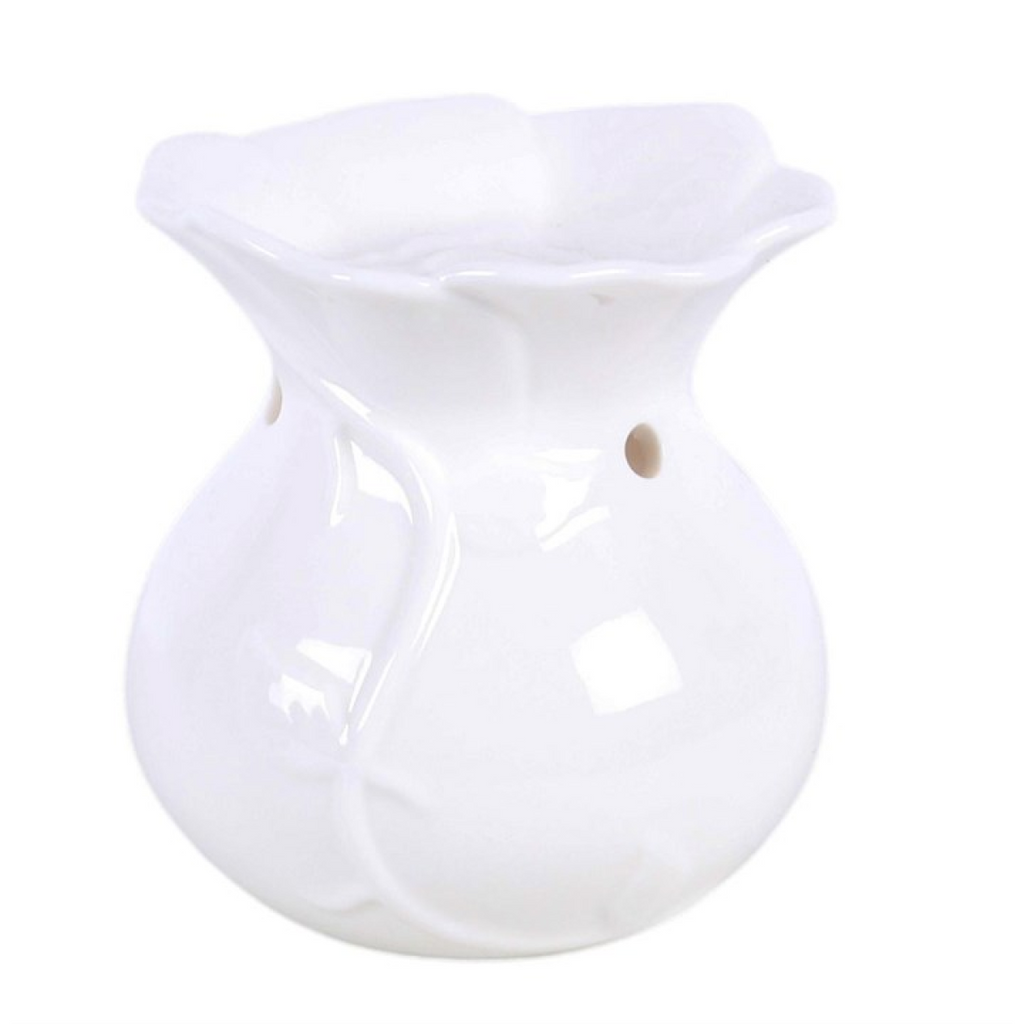 White Rose Oil Burner and Wax Warmer