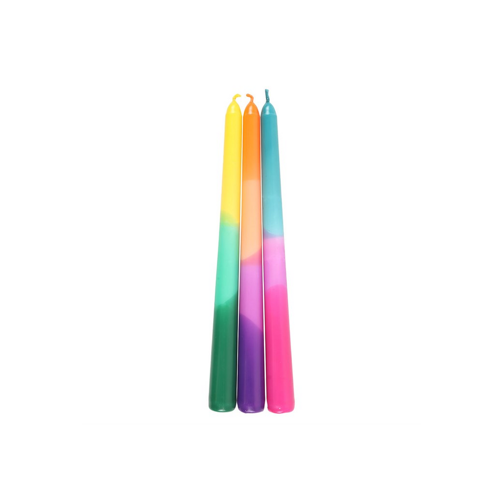 Set of 3 Dipped Aura Energy Taper Candles