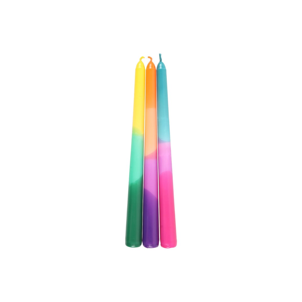 Set of 3 Dipped Aura Energy Taper Candles
