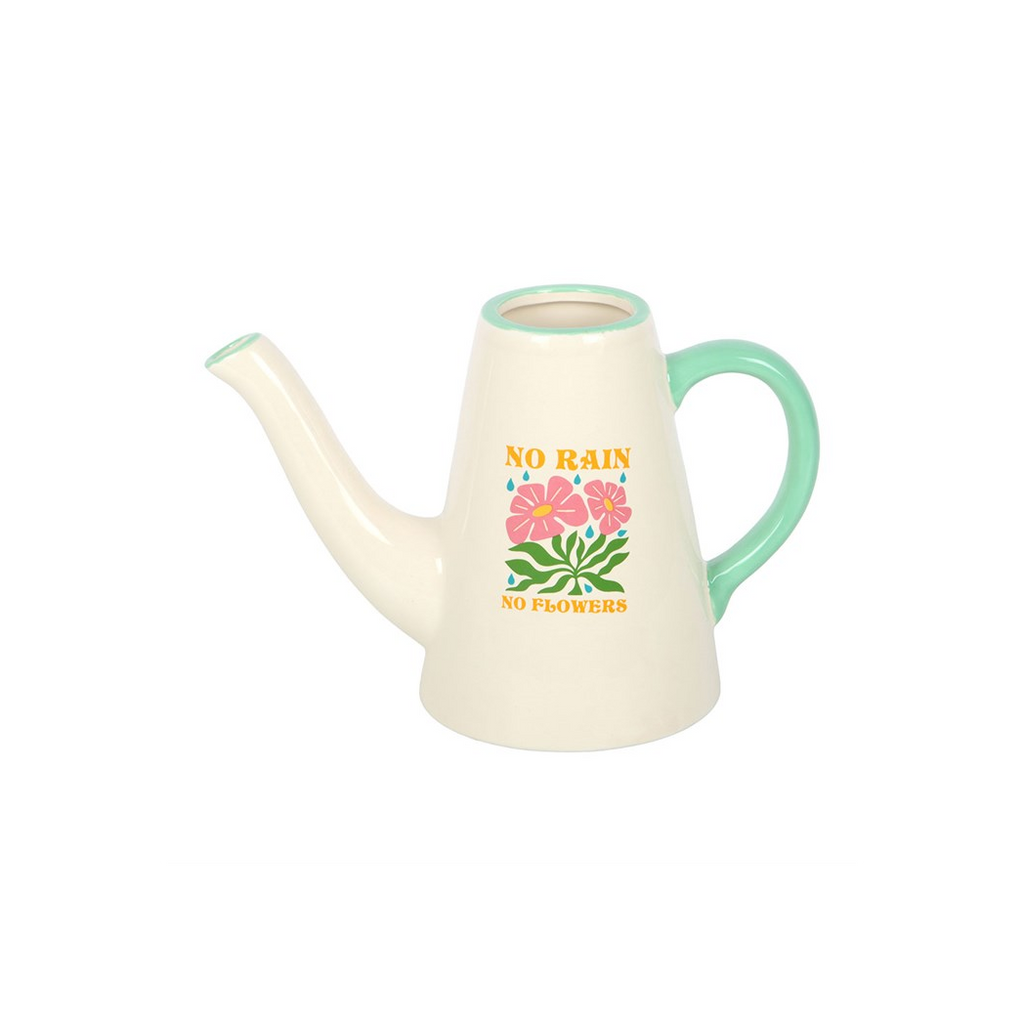 No Rain, No Flowers Ceramic Watering Can / Vase