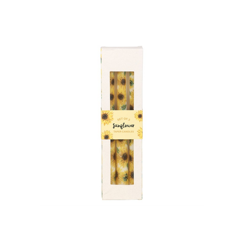 Set of 3 Sunflower Taper Candles