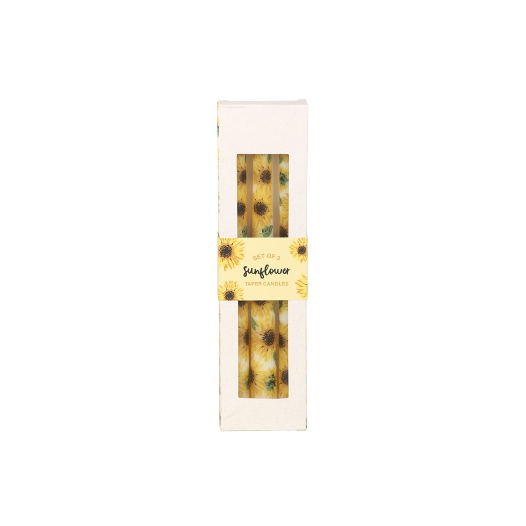 Set of 3 Sunflower Taper Candles