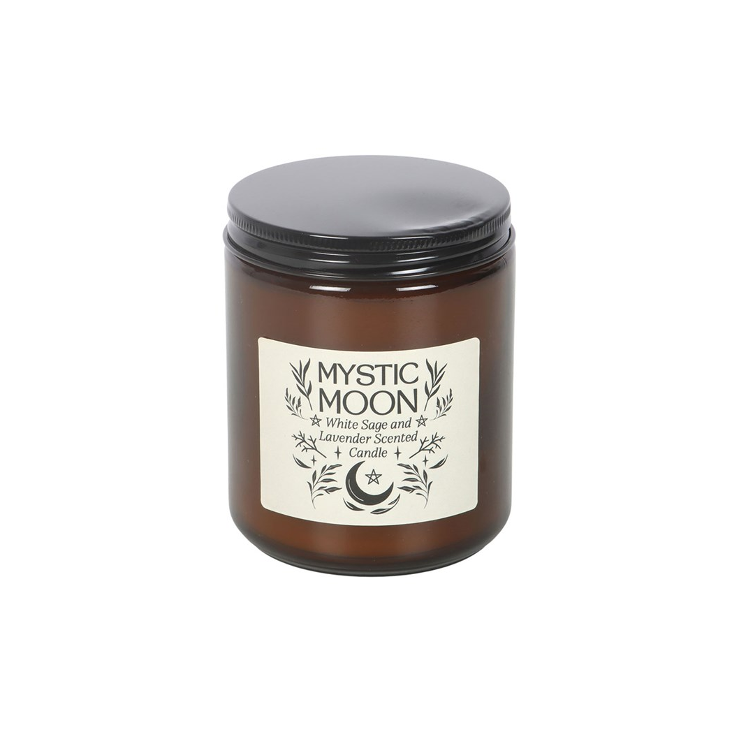 Mystic Moon Sage & Lavender Amber Glass Candle