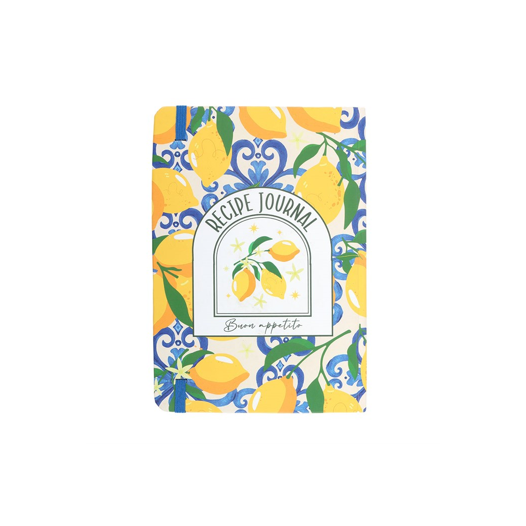 Italian Lemon Print A5 Recipe Journal