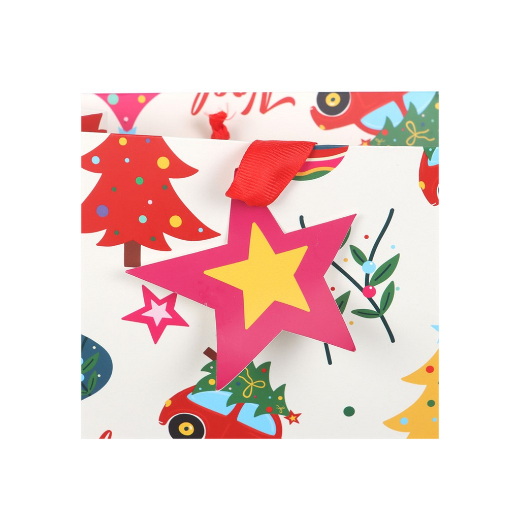 23cm Nostalgic Christmas Print Gift Bag