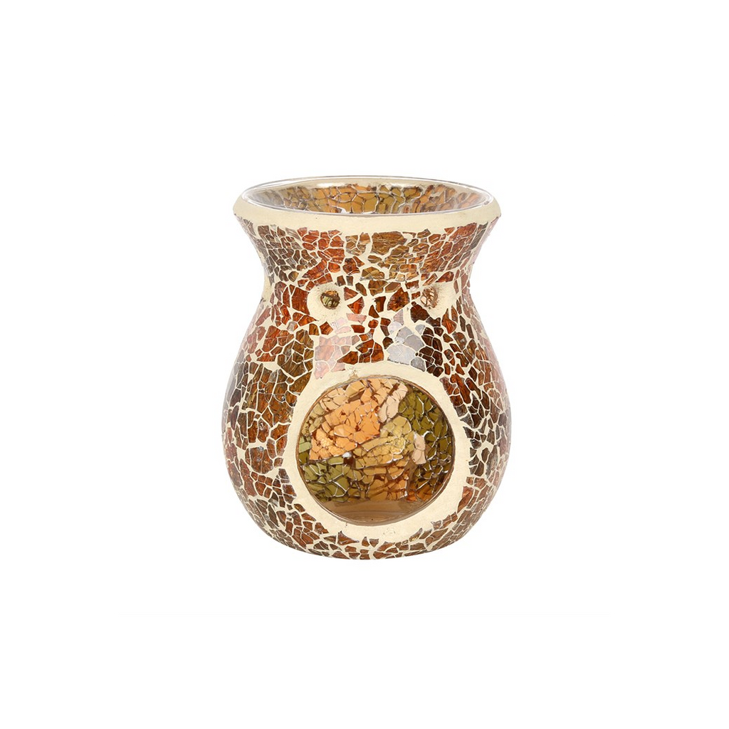 Small Brown Crackle Oil Burner and Wax Warmer