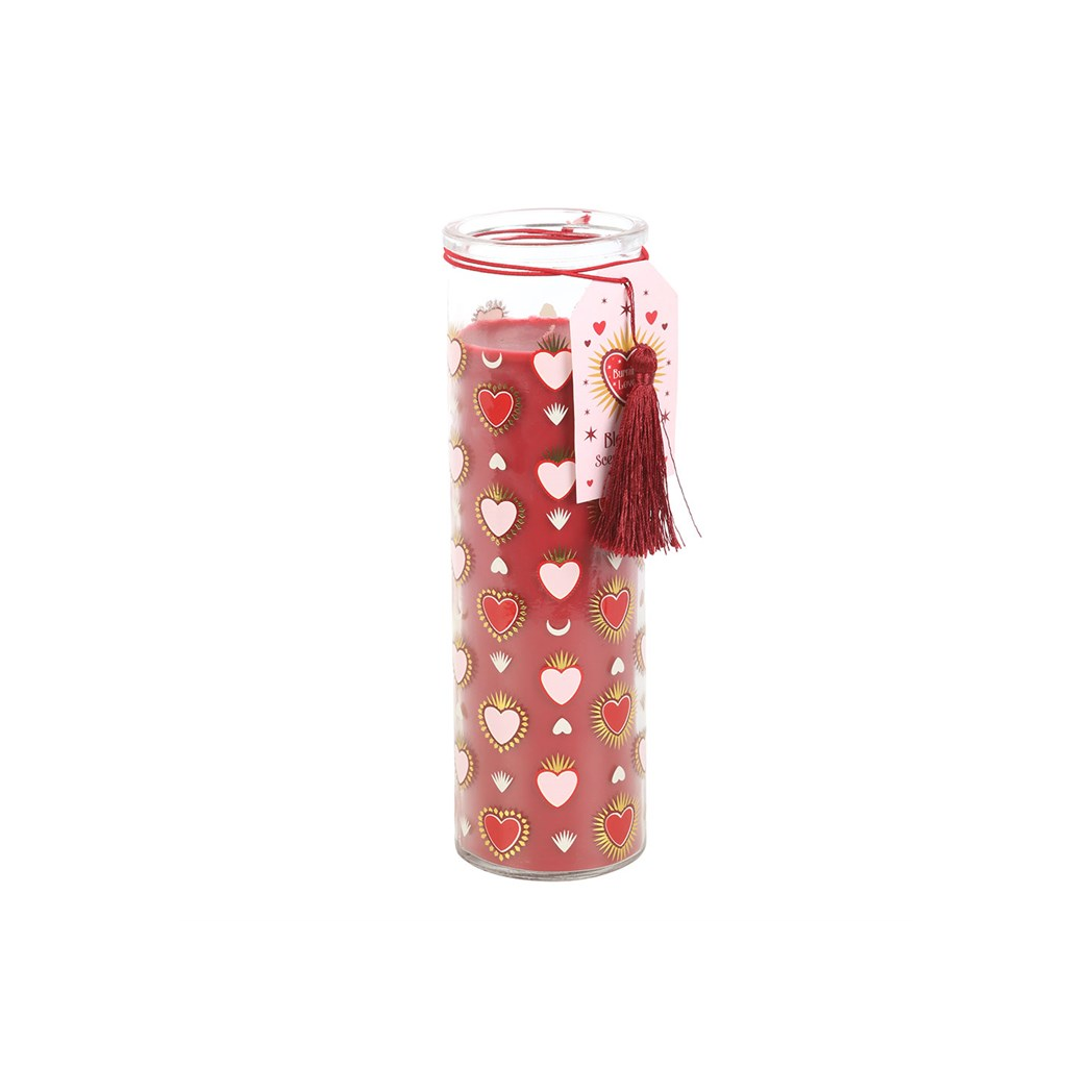 Sacred Heart Print Black Fig Tube Candle